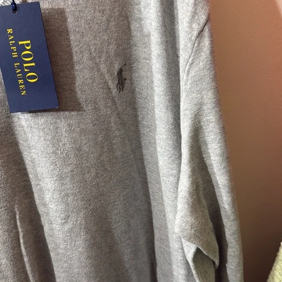 Ralph Lauren grey v-nick XXL/TTG Pima cotton new with tag sweater